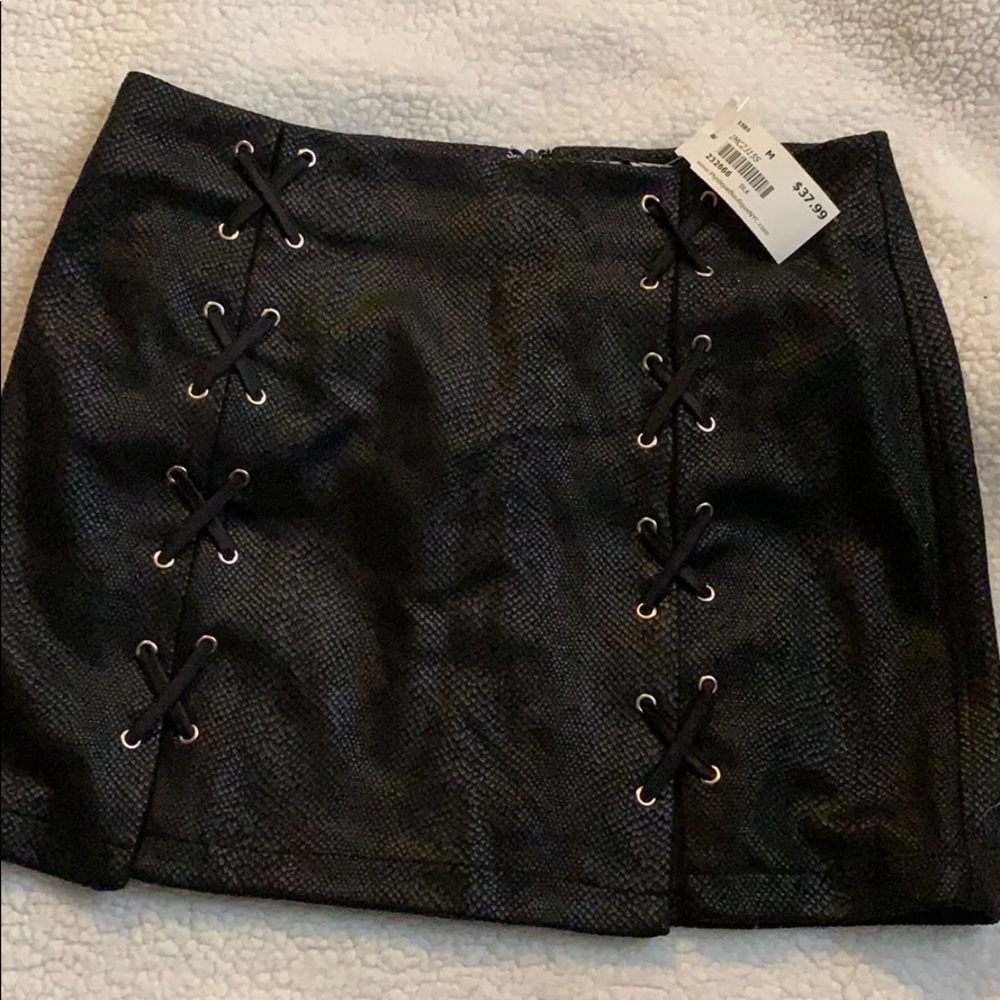 Black suede skirt